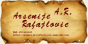 Arsenije Rafajlović vizit kartica